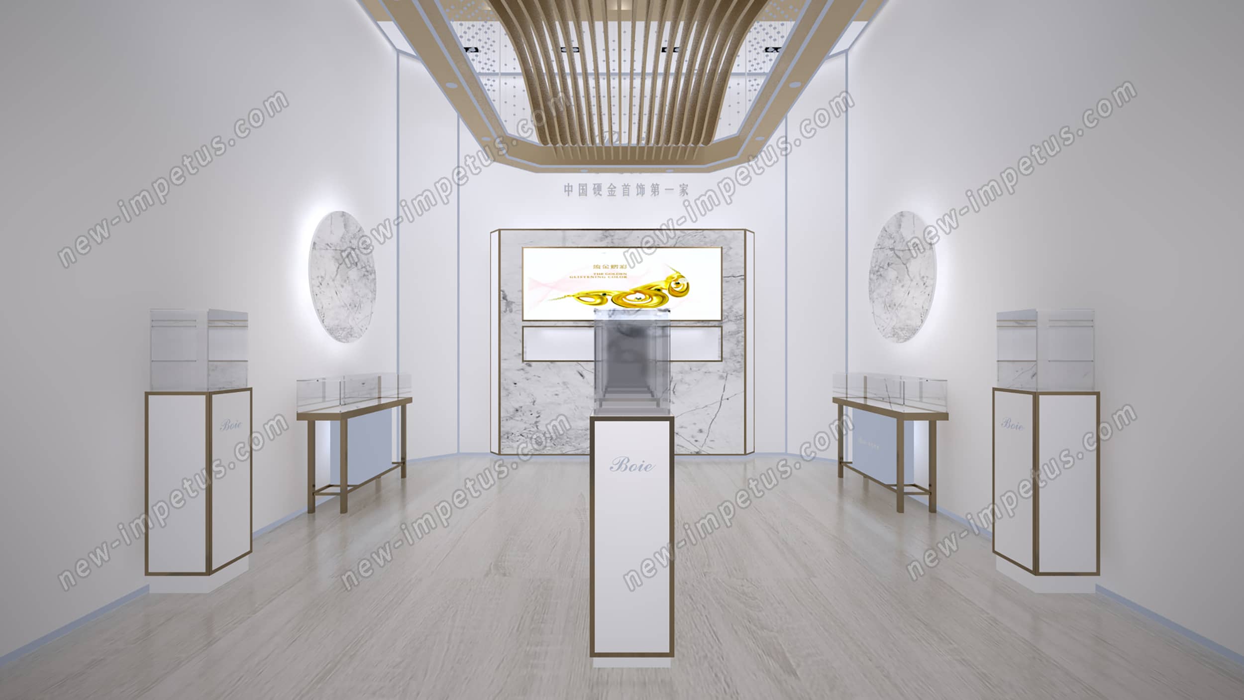深圳珠寶展博藝黃金展臺設(shè)計(jì)搭建(圖7)