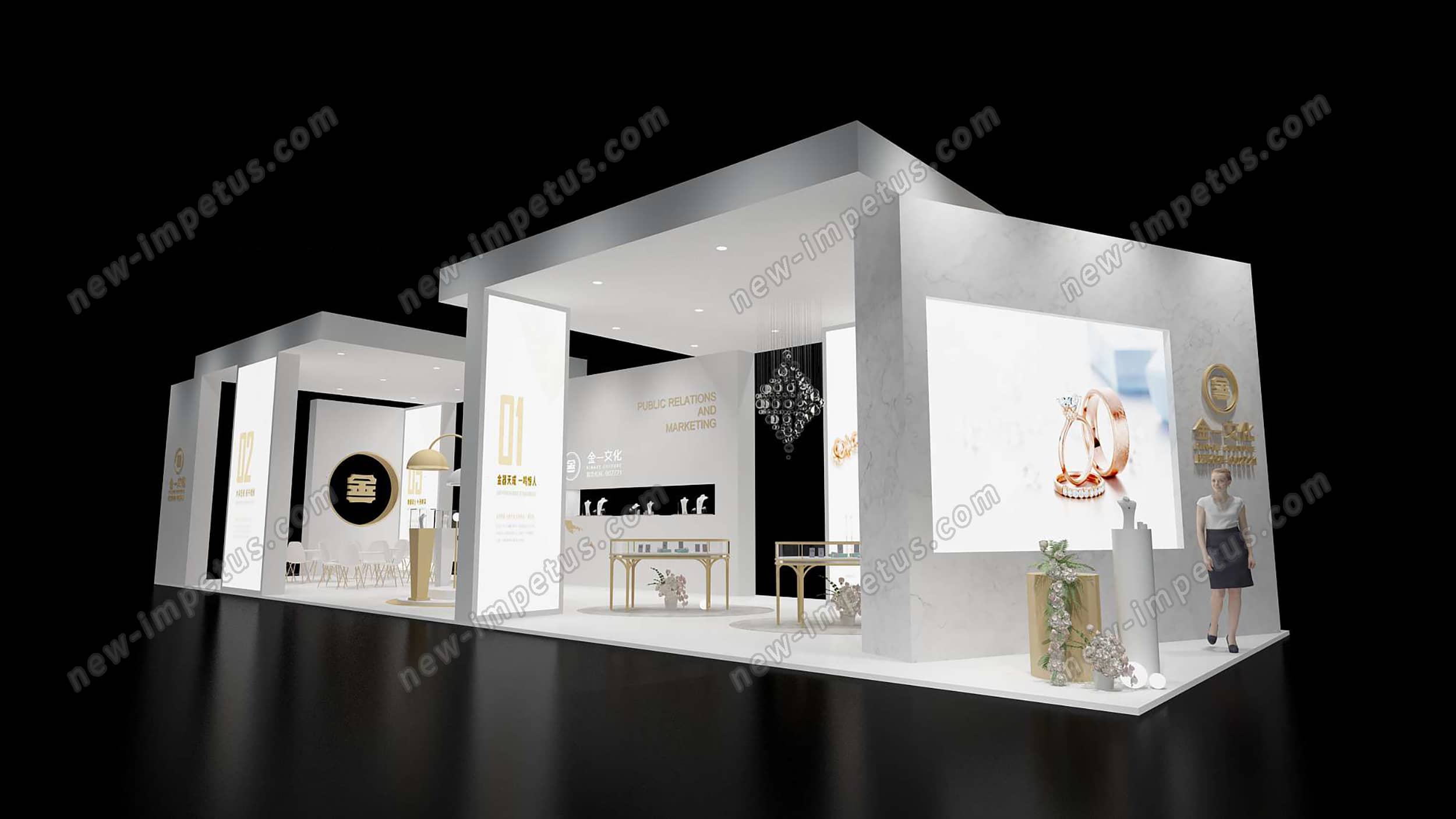 深圳珠寶展金一文化展臺(tái)設(shè)計(jì)搭建(圖1)