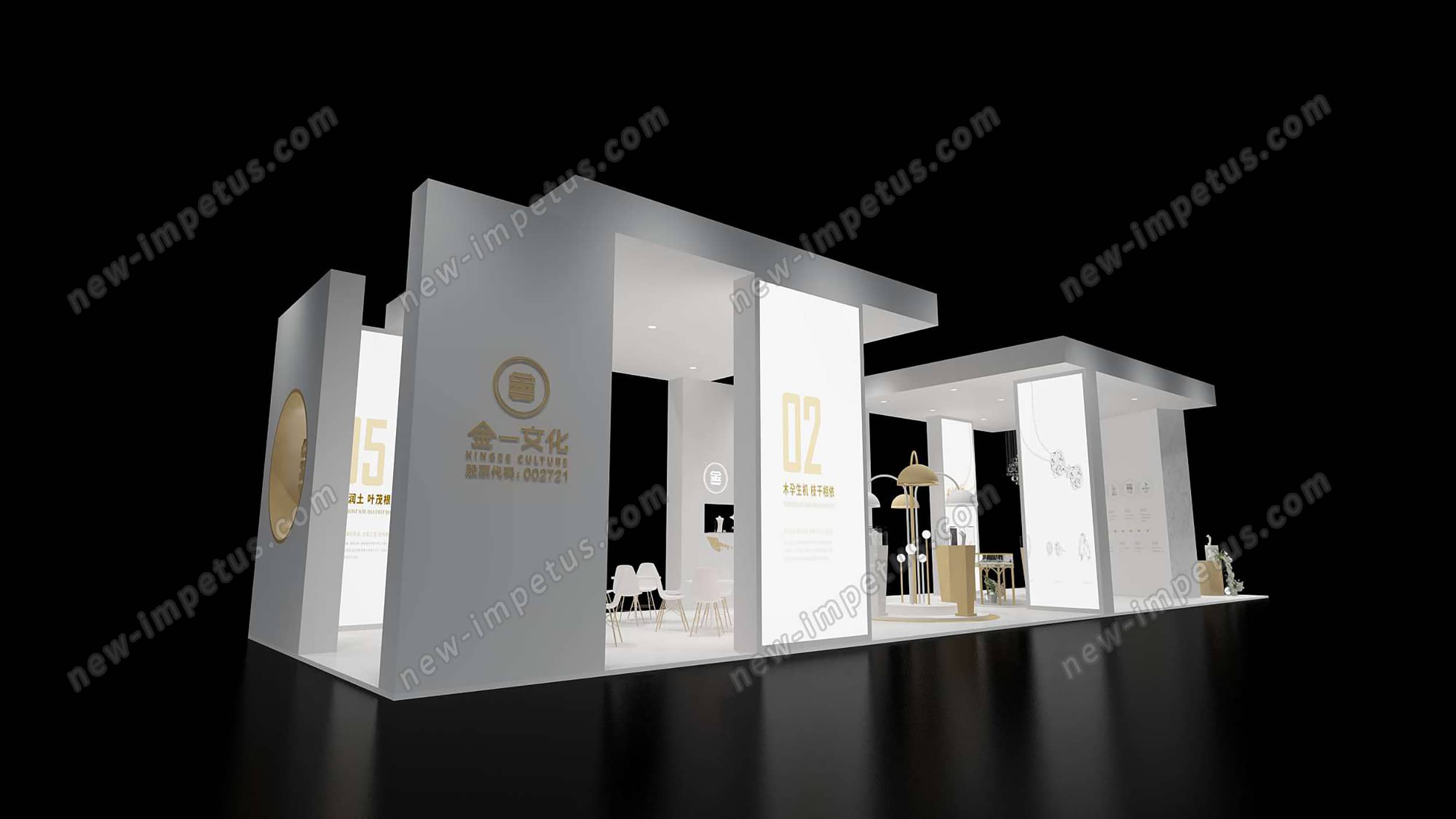 深圳珠寶展金一文化展臺(tái)設(shè)計(jì)搭建(圖2)