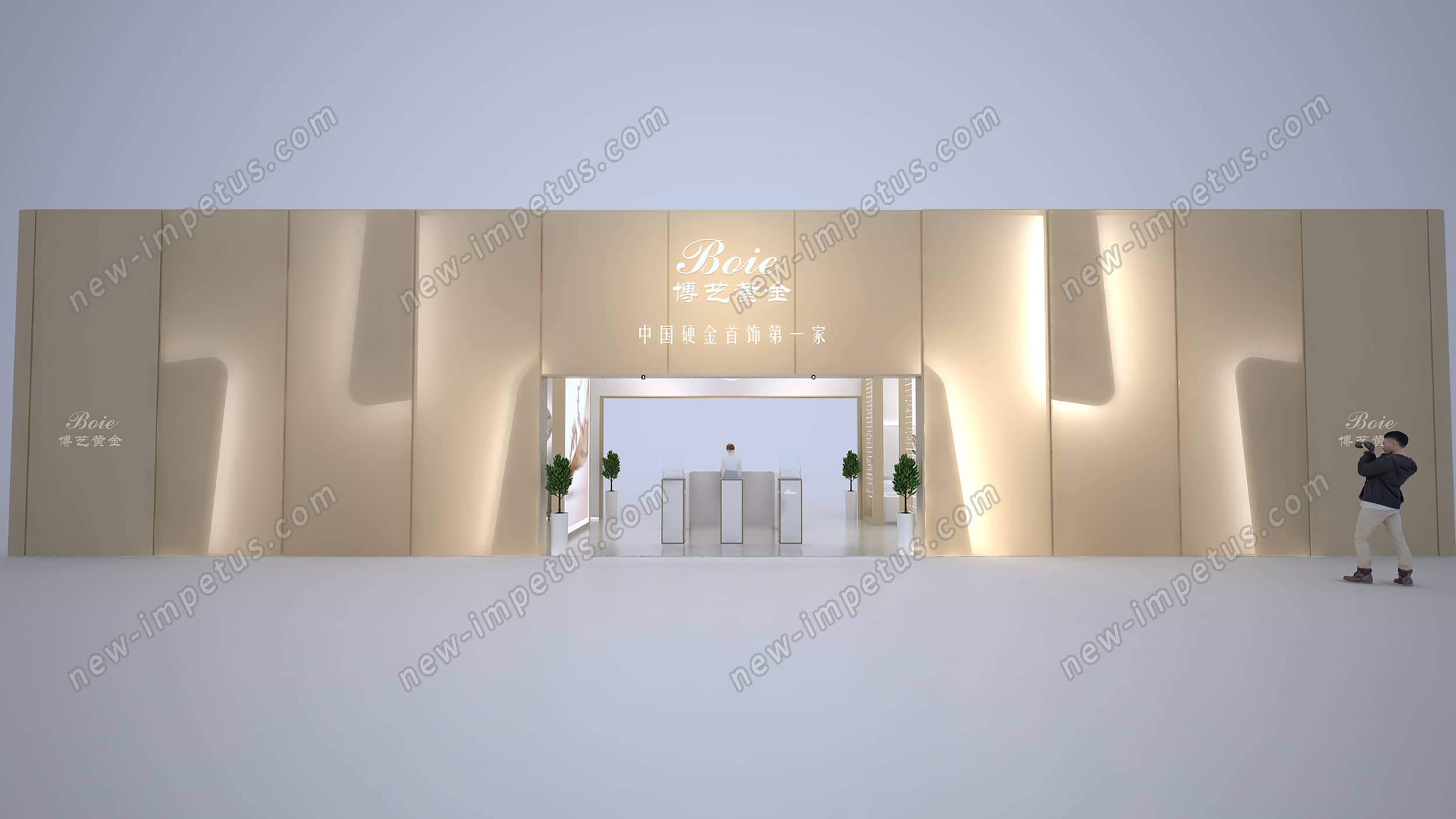 深圳珠寶展博藝黃金展臺設(shè)計(jì)搭建(圖6)
